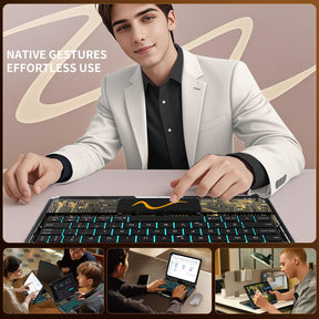 Transparent 360°Rotatable Keyboard Case for iPad [Black] | KJIPJP401