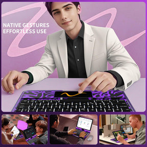 Transparent 360°Rotatable Keyboard Case for iPad [Purple] | KJIPJPY2K5