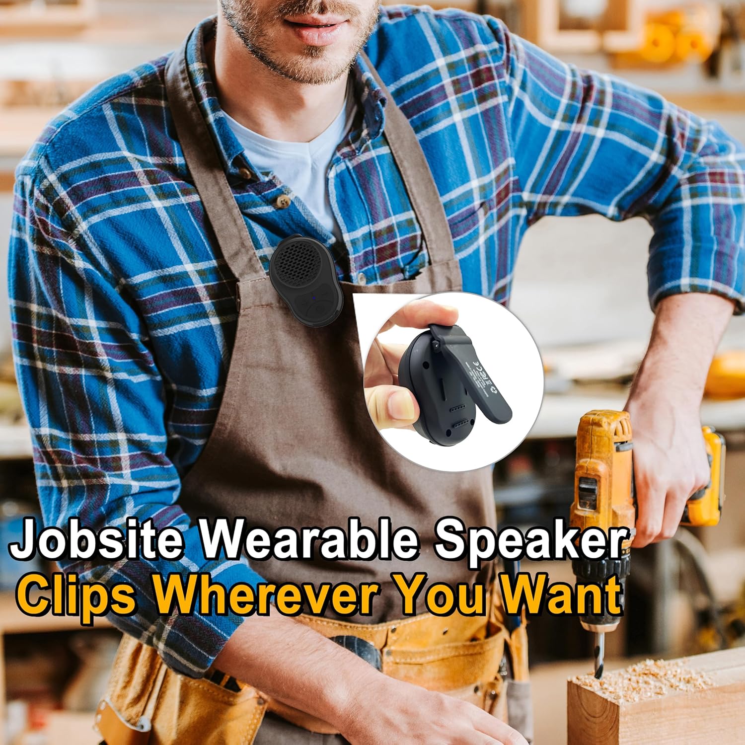 Wearable Bluetooth Speaker Small with Clip |S01