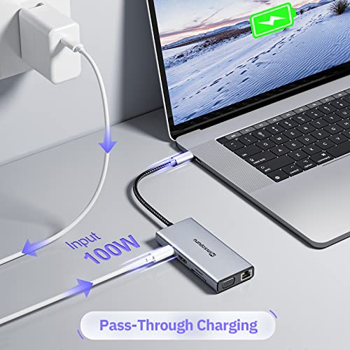 Minisopuru 10 in 1 Laptop Docking Station with HDMI+VGA | UCH807