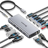 USB C タブ アダプター オーディオ PC HDMI 写真 転送 充電 SD