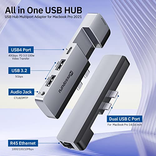 10Gbps USB C Hub, 4 Ports USB C Splitter for Laptop, USB C to USB C Hub  Multiport Adapters for MacBook Pro/Air, iMac, Surface