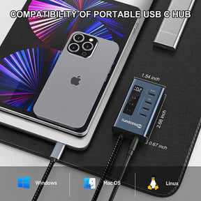 portable and compatibility of usb c hub